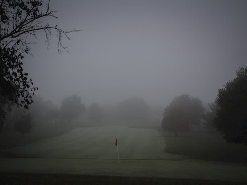 Golf course putting green with analytics